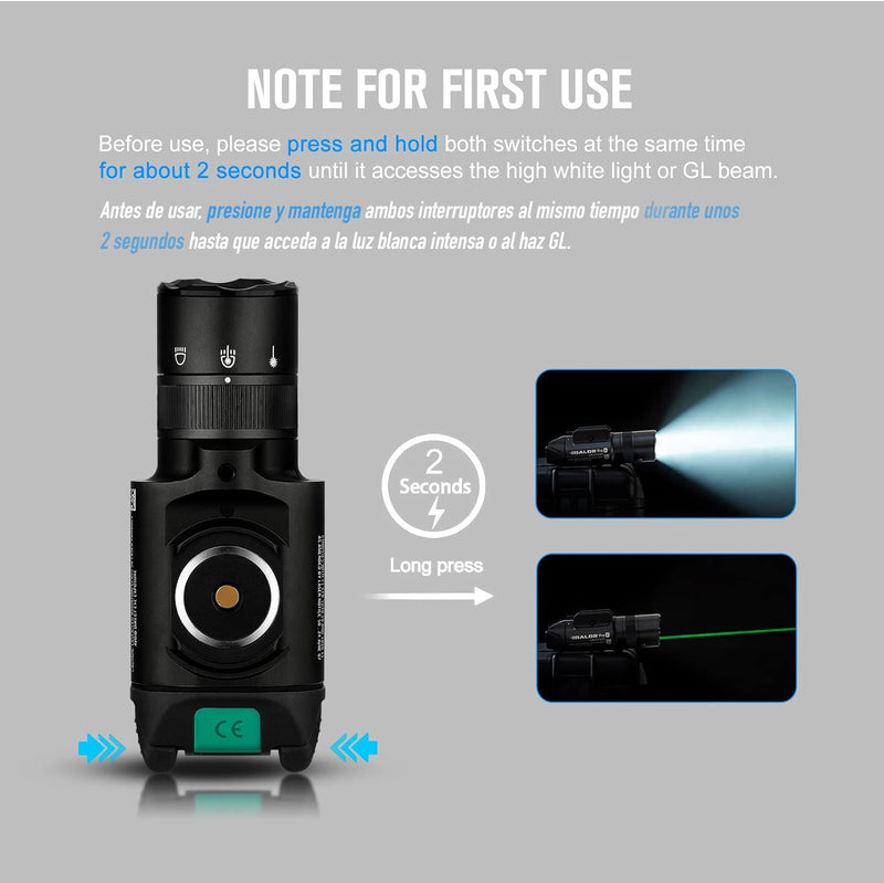 Linterna táctica Baldr Pro R 1.350 Lum. con Láser recargable - Olight