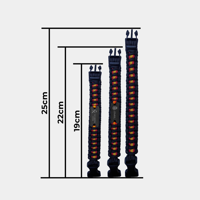 Pulseira paracord com bandeira da Espanha e gravura - SERMILITAR