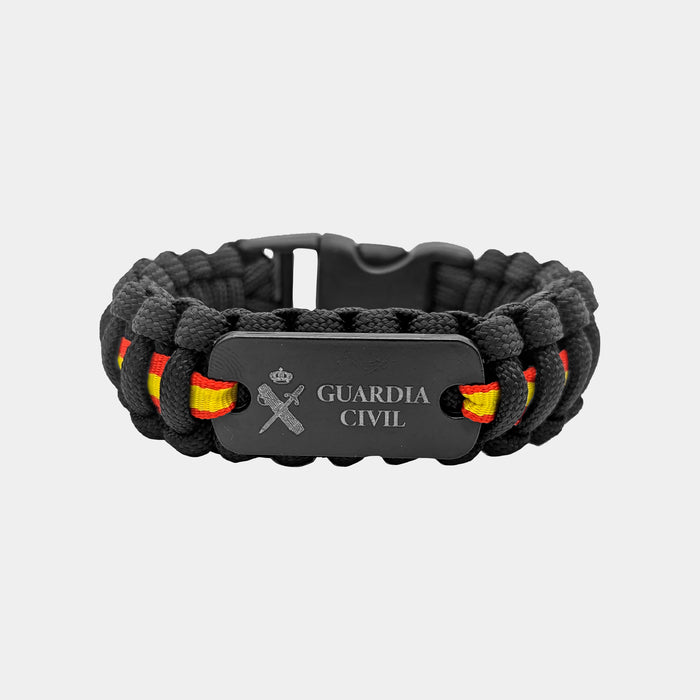 Pulsera paracord con la bandera de españa y grabado - SERMILITAR