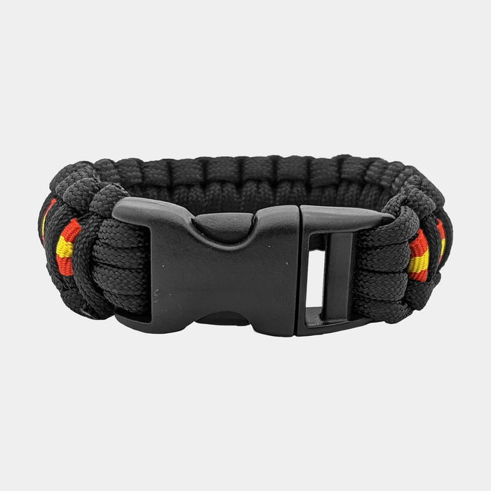 Pulsera paracord con la bandera de españa y grabado - SERMILITAR