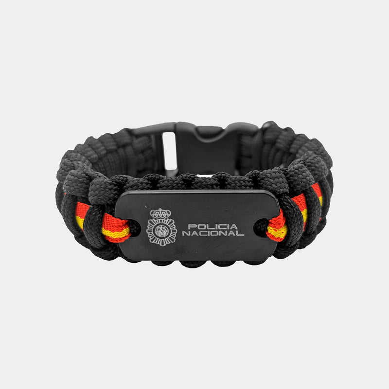 Pulsera paracord con la bandera de españa y grabado - SERMILITAR