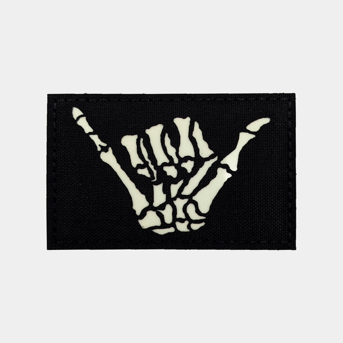 Photoluminescent Shaka Hand Skeleton Patch