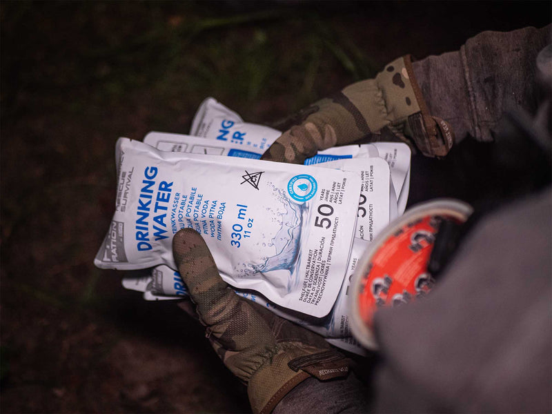 Caja de supervivencia 7 días con agua incluida PRO-RATION - Adventure Menu