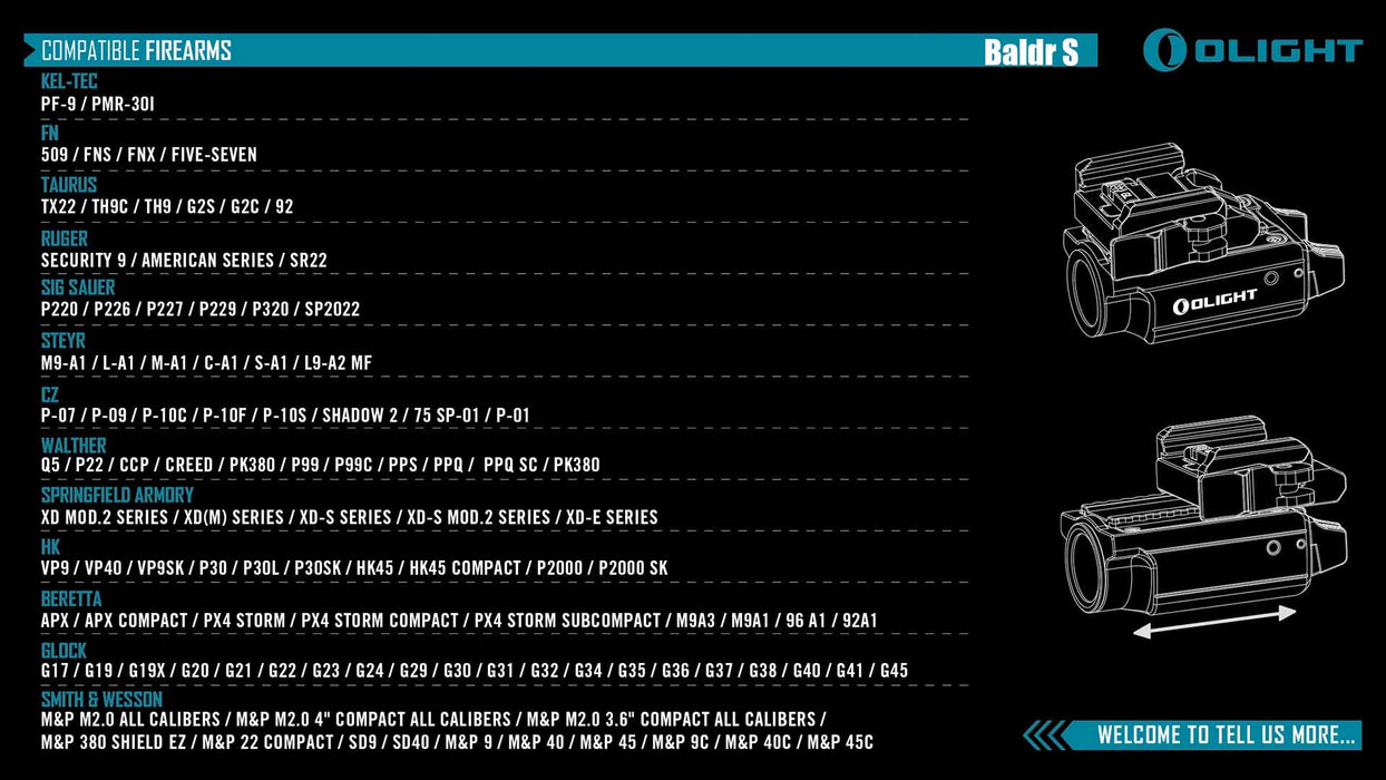 Linterna táctica Baldr S 800 Lum. con Láser recargable - Olight