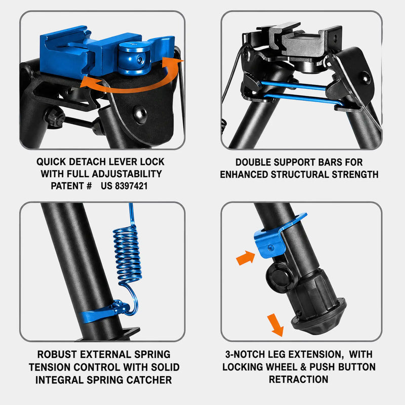 Bípode de tirador de 6"-7" de altura UTG® - Leapers