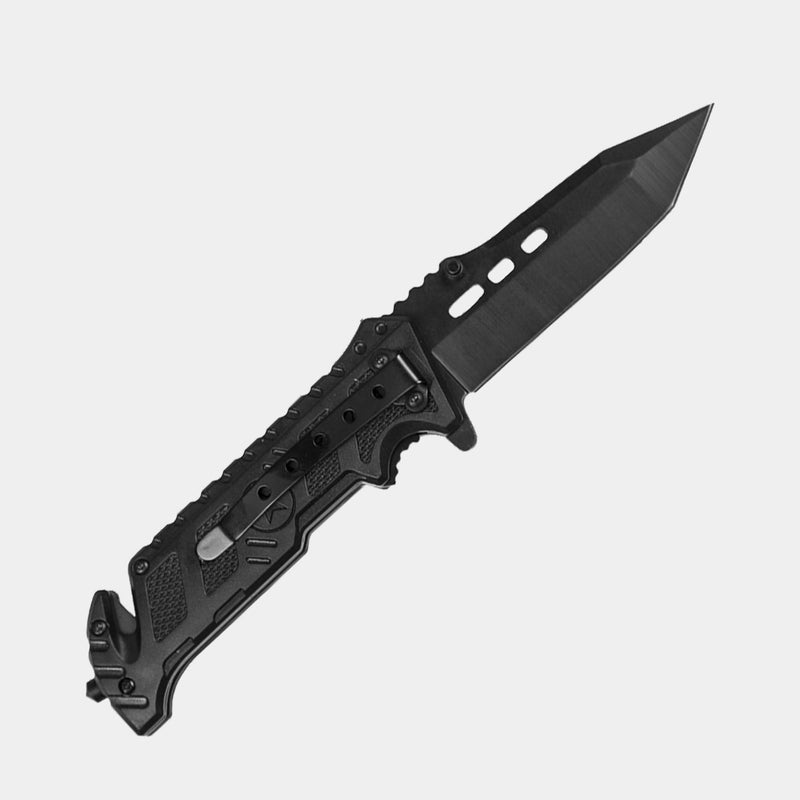Folding knife with glass breaker and seat belt cutter - MIL-TEC