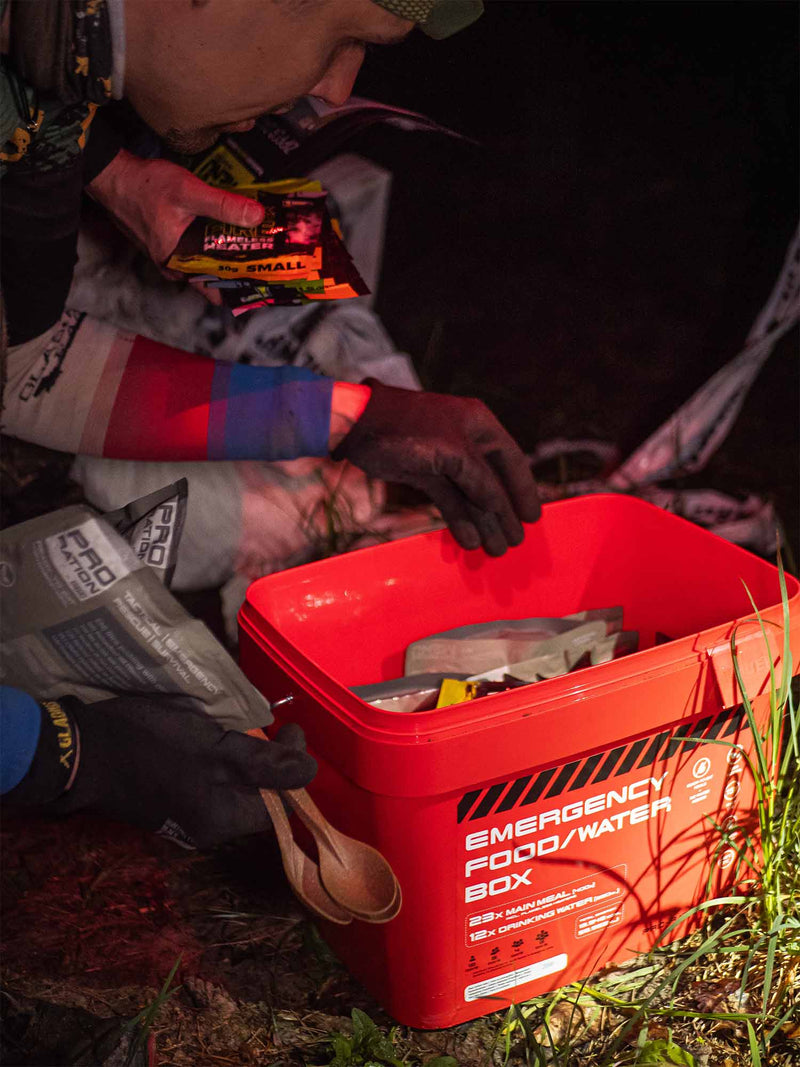 Caja de supervivencia 7 días con agua incluida PRO-RATION - Adventure Menu