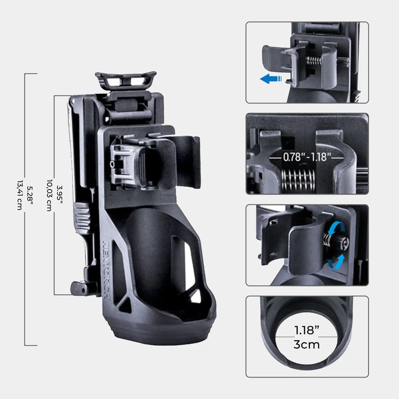 Funda rotatoria con liberación rápida para linterna V51 - Nextorch