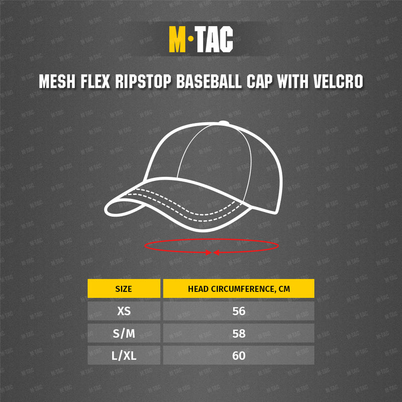 Flex cap with mesh and velcro - M-TAC
