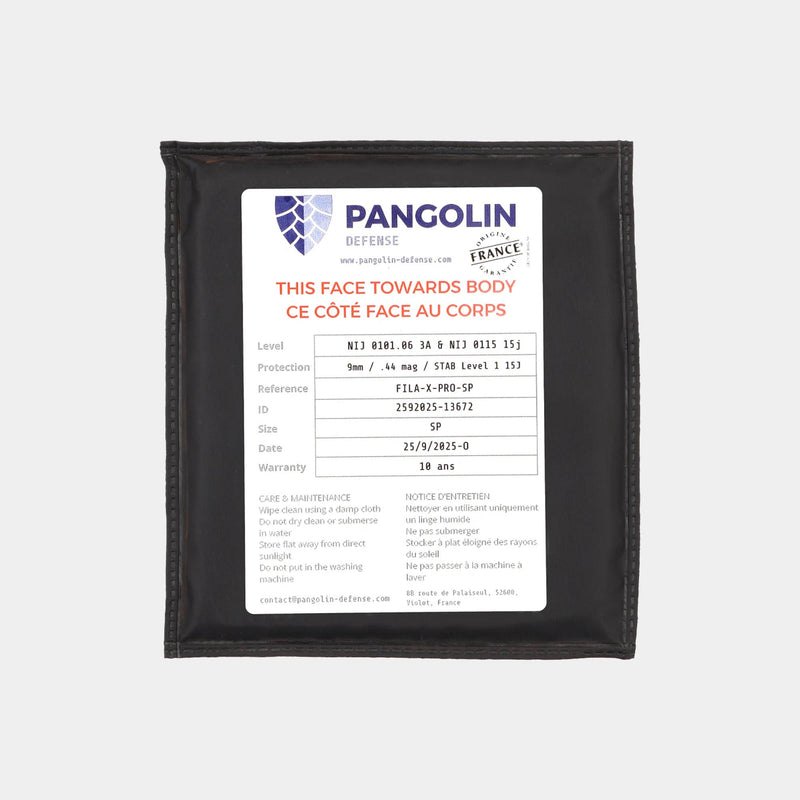 Paneles antibalas, anticuchillo y antipunzón nivel IIIA corte SAPI / laterales - Pangolin