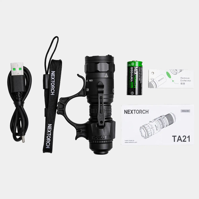 Kleine Taschenlampe TA21 1300 Lumen mit taktischem Ring - Nextorch