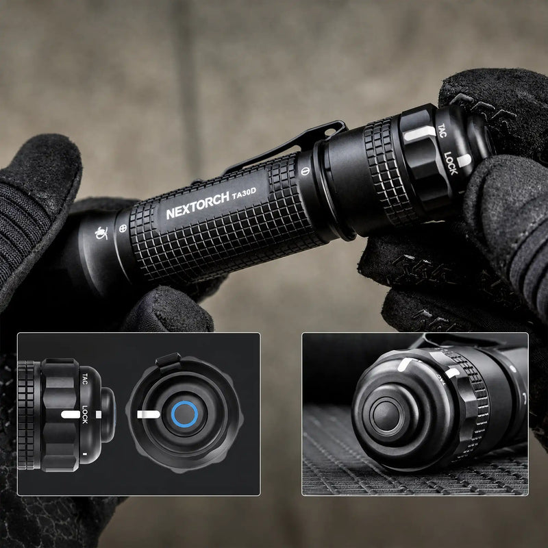 Torcia portatile TA30D 2200 Lum. con anello tattico - Nextorch