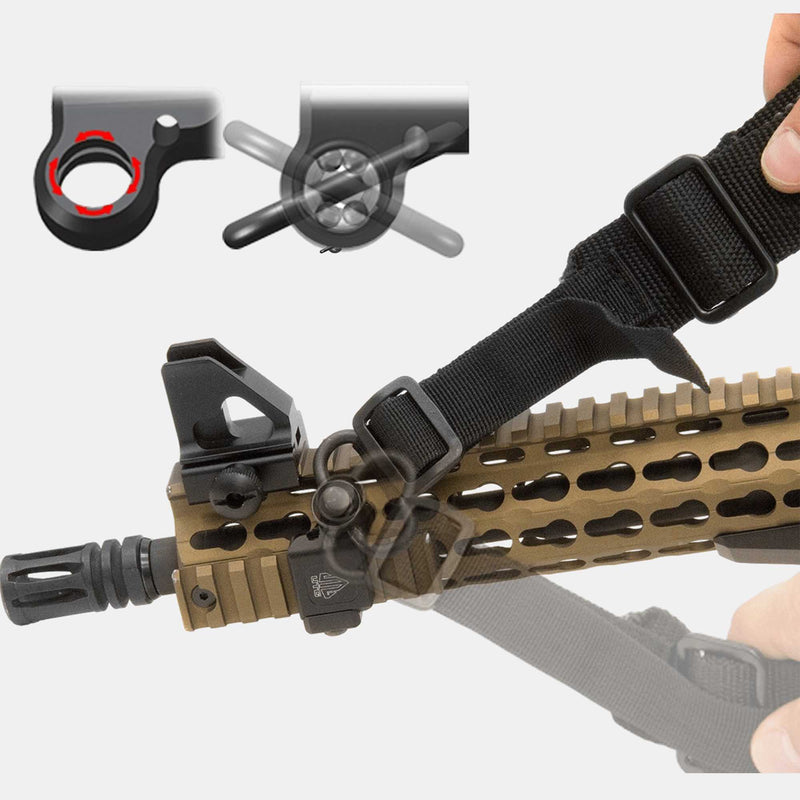 Accesorio de anclaje Picatinny inclinado UTG® QD Sling Swivel para portafusiles - Leapers