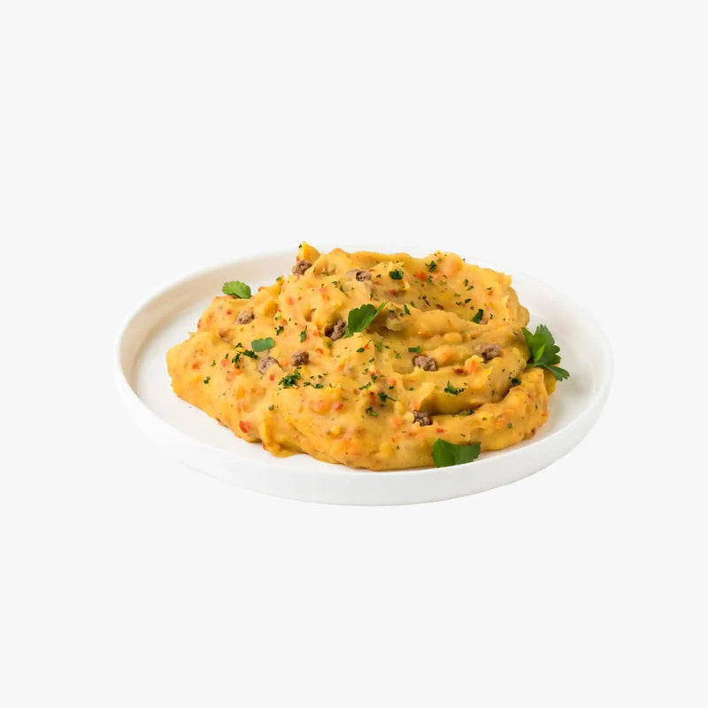Kartoffelpüree mit geschmortem Rindfleisch - Food Force