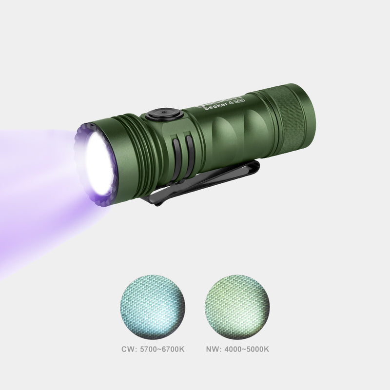 Lampe de poche EDC Seeker 4 Mini avec lumière UV 1200 lum. - Olight