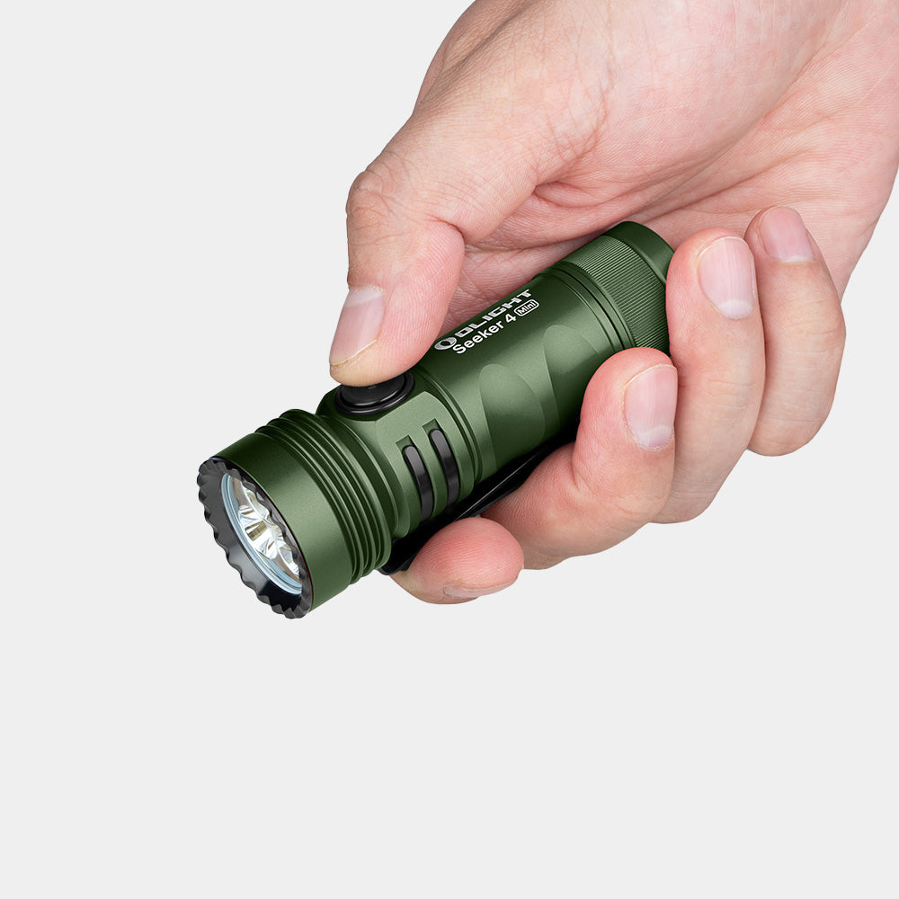 OLIGHT Seeker 4 Mini Torcia EDC Ricaricabile 1200 Lumen - Doppia Sorgente: Luce Bianca E UV 365nm, Impermeabile, Con Batteria