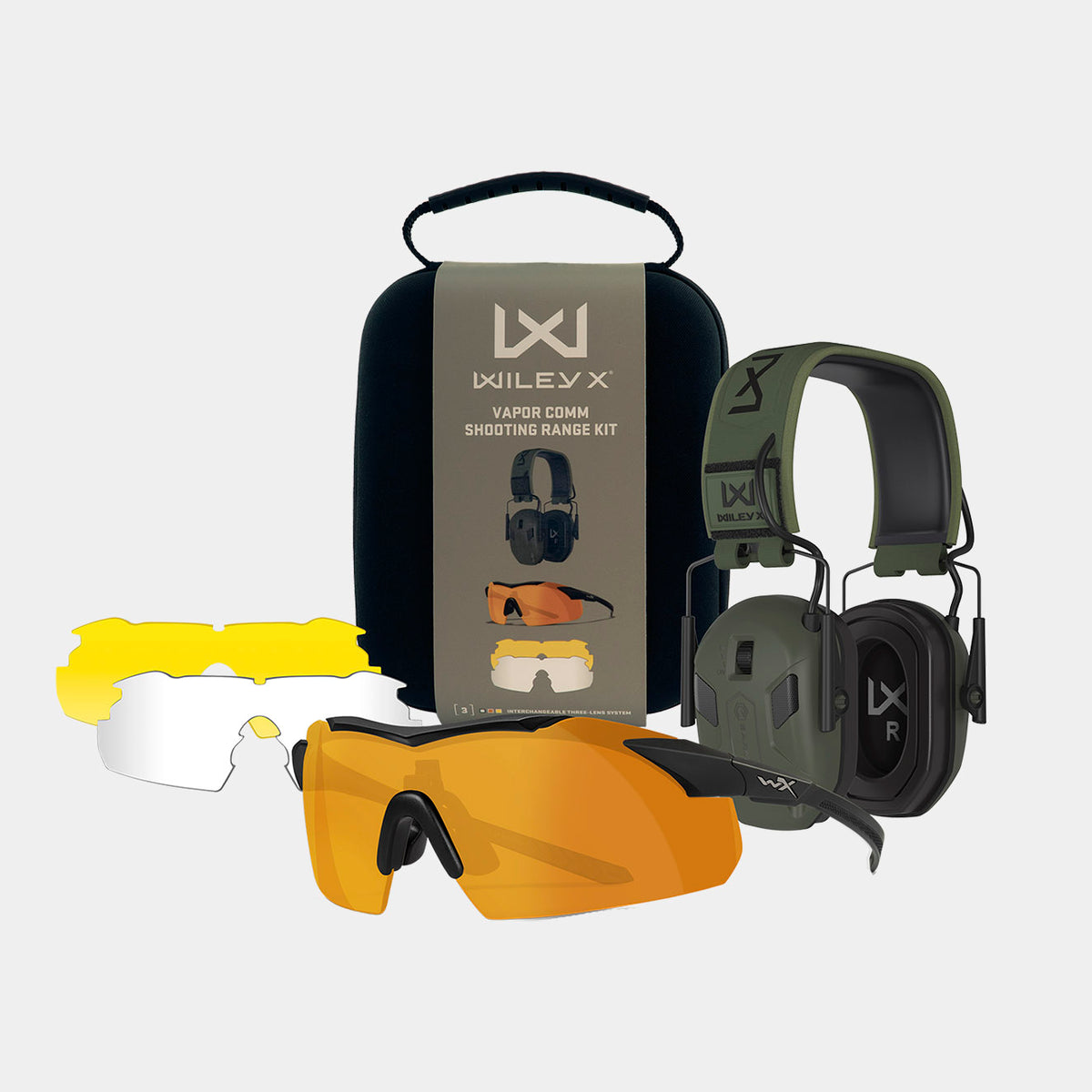 WX Vapor COMM Shooting Set + EARMOR M300WXJ - Wiley X [LIMITED ED