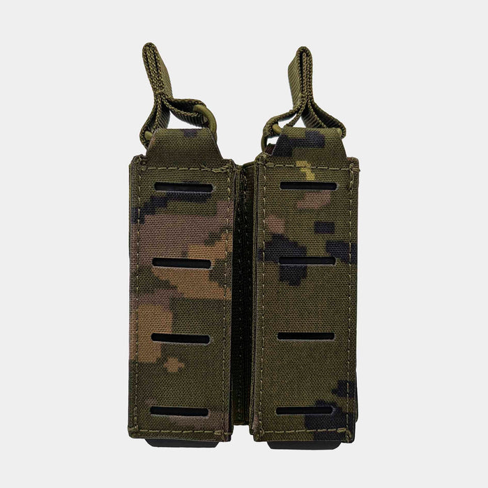 Pixelated wooded double pistol magazine carrier - Conquer