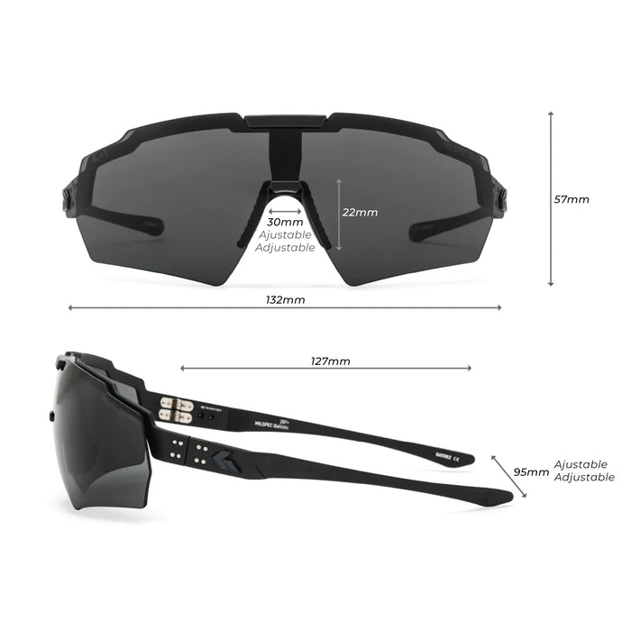 Blastshield MILSPEC photochromic black ballistic glasses Cerakote - Gatorz