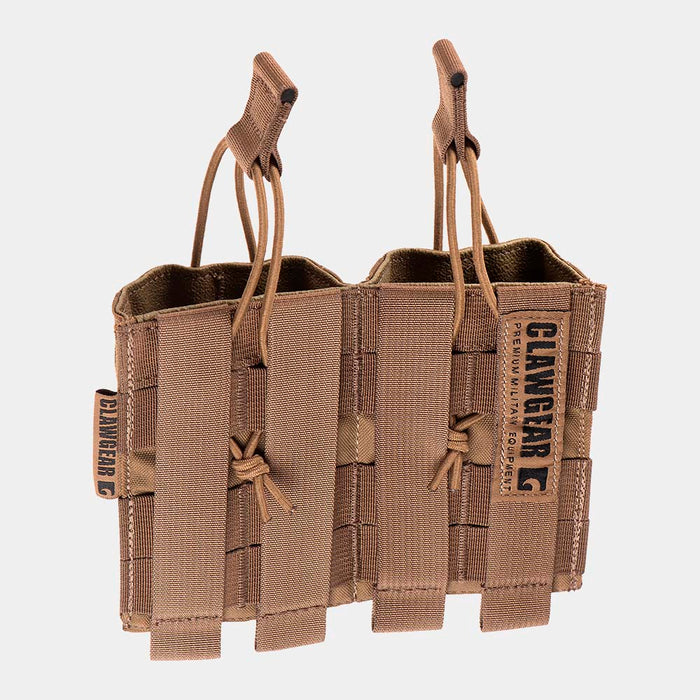 Open core double magazine carrier coyote rear view clawgear