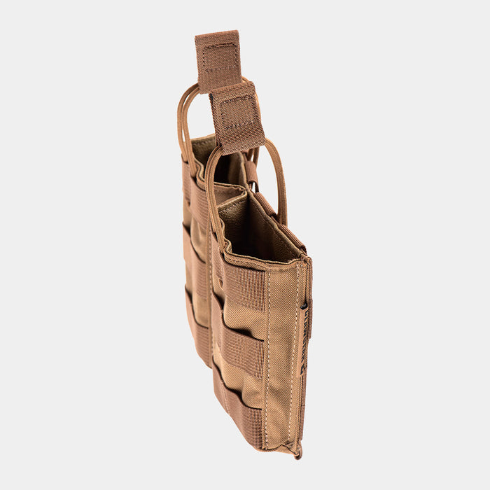 Open core double magazine carrier coyote side view clawgear