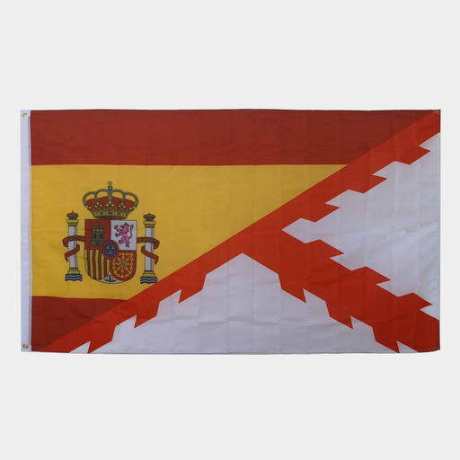 Flag of the burgundy flag and the flag of spain