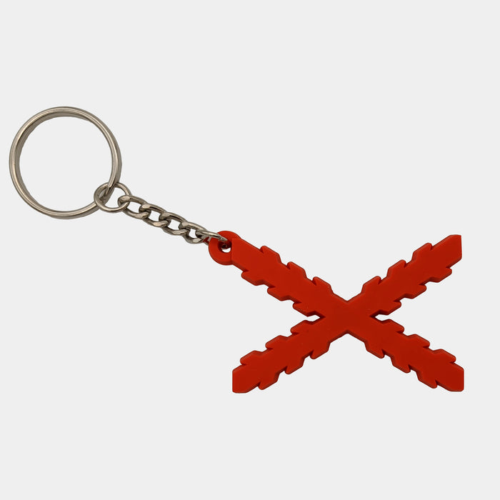 PVC burgundy blade keychain