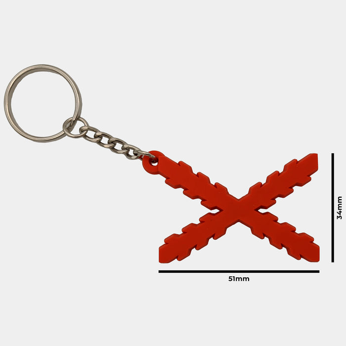 PVC burgundy blade keychain