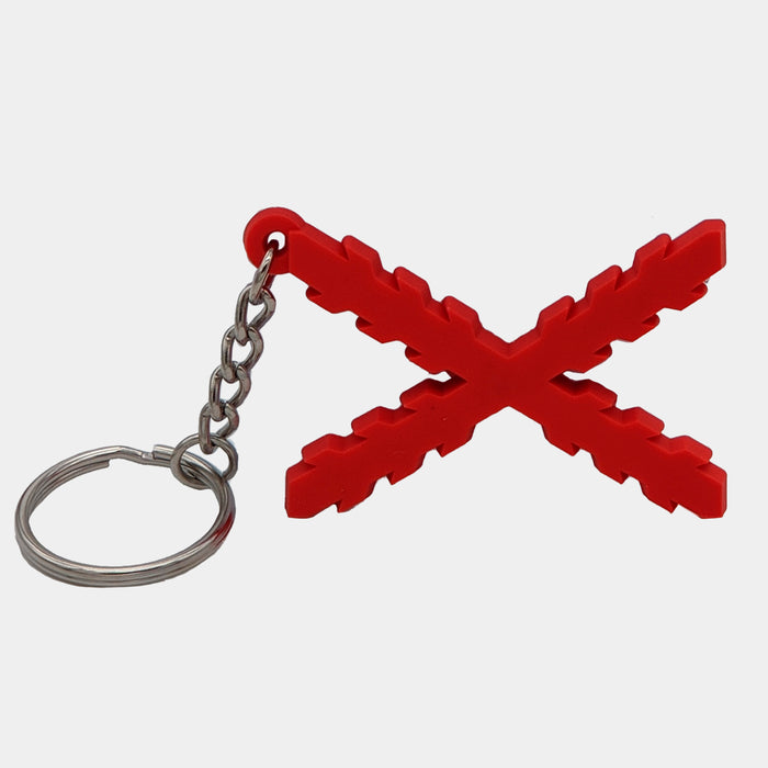 PVC burgundy blade keychain