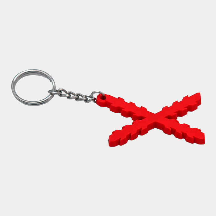 PVC burgundy blade keychain