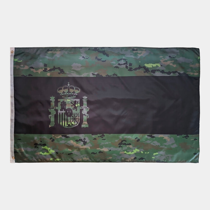 Bandeira espanhola em camuflagem florestal pixelizada